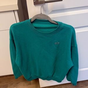ALO Yoga Women's Vibrant Teal Crew Neck Sweater